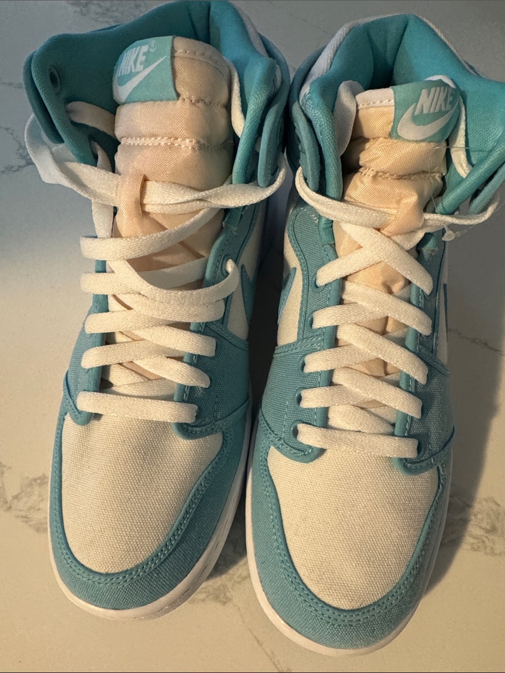 Nike High-Top Sneakers in Teal and Cream